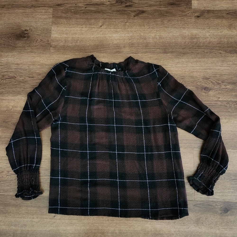 Cloth and Stone Pucker Plaid Top - Picture 3 of 5